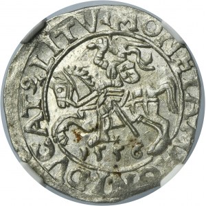 Sigismund II August, 1/2 Groschen 1556 - L/LITV - NGC MS64 - RARE