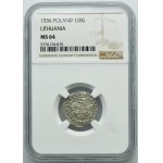 Sigismund II August, 1/2 Groschen 1556 - L/LITV - NGC MS64 - RARE
