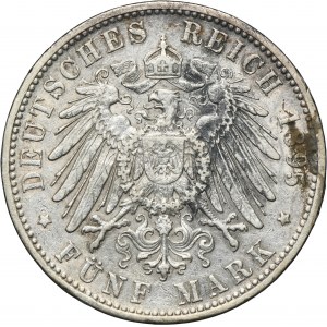 Germany, Bavaria, Otto, 5 Mark Munich 1895 D