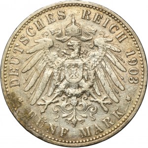 Germant, Kingdom of Prussia, Wilhelm II, 5 Mark Berlin 1903 A