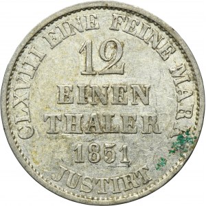 Germany, Kingdom of Hanover, Ernest August, 1/12 Thaler Hanover 1851 B