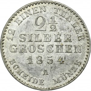 Germany, Kingdom of Prussia, Friedrich Wilhelm IV, 2 1/2 Silber groschen Berlin 1854 A