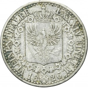 Germany, Kingdom of Prussia, Friedrich Wilhelm III, 1/6 Thaler Berlin 1826 A