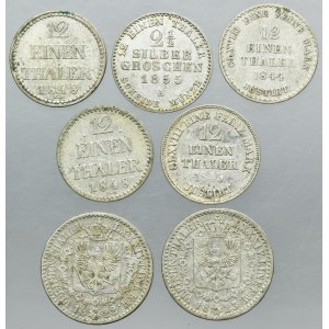 Lot, Germany, 1/6 Thaler, 1/12 Thaler and 2 1/2 Silber groschen (7 pcs.)
