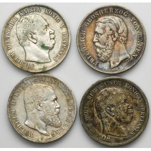 Súprava, Nemecko, Nemecké cisárstvo, 5 mariek (4 kusy).