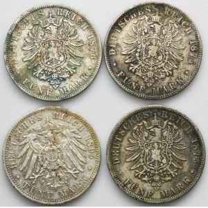 Súprava, Nemecko, Nemecké cisárstvo, 5 mariek (4 kusy).