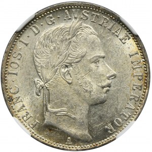 Austria, Franz Joseph I, 1 Floren Wien 1861 A - NGC MS60