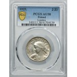Kobieta i kłosy, 2 złote Londyn 1925 - PCGS AU58 - kropka po dacie