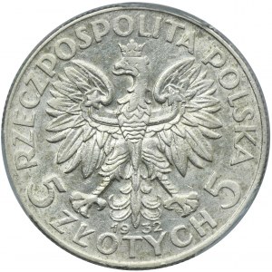Głowa Kobiety, 5 złotych Warszawa 1932 - PCGS AU DETAIL - RZADKIE