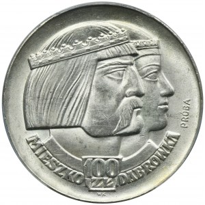 SAMPLE, 100 gold 1966 Mieszko and Dabrowa heads - PCGS SP64