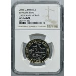 Great Britain, Elizabeth II, 2 Pounds Llantrisant 2021 - 250th Anniversary of the Birth of Sir Walter Scott - NGC MS64 DPL