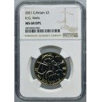 Great Britain, Elizabeth II, 2 Pounds Llantrisant 2021 - H.G Wells - NGC MS68 DPL