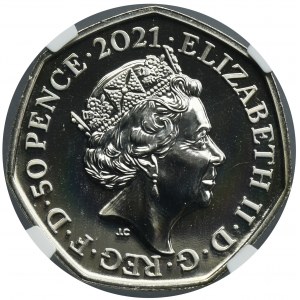 Great Britain, Elizabeth II, 50 Pence Llantrisant 2021 - John Logie Baird - NGC MS69 DPL