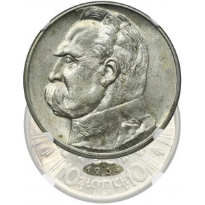 Piłsudski, 10 złotych 1934 - NGC AU58 - RZADKIE