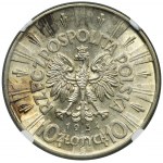 Piłsudski, 10 złotych 1934 - NGC AU58 - RZADKIE