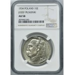 Piłsudski, 10 złotych 1934 - NGC AU58 - RZADKIE