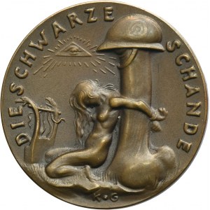 Germany, Weimar Republic, Medal against the stationing of black French soldiers in Germany 1920 - RARE, small