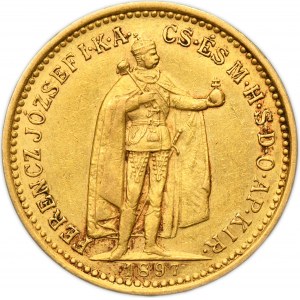 Hungary, Franz Josef I, 10 Korona Kremnitz 1897 KB