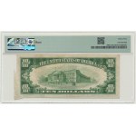 USA, Green Seal, Chicago, 10 Dollars 1934 - Julian & Snyder - BUTTERFLY FOLD ERROR - PMG 35