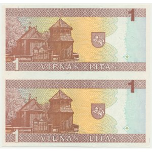 Lithuania, 1 Litas - AAG - uncut pair