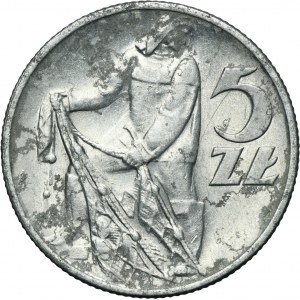 5 złotych 1958 Rybak - wąska ósemka