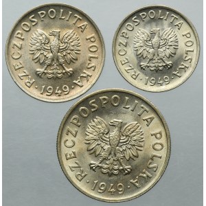 Zestaw, 10-50 groszy 1949 (3 szt.)