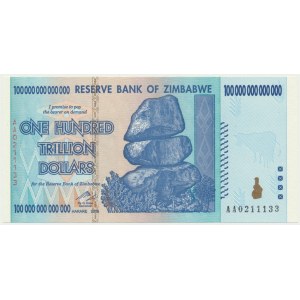 Zimbabwe, 100 Trillion Dollars 2008 - AA -