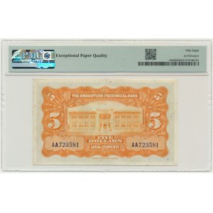 China, Kwantung Provinvional Bank 5 Dollars 1931 - PMG 58 EPQ