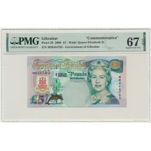 Gibraltar, 5 Pounds 2000 - PMG 67 EPQ