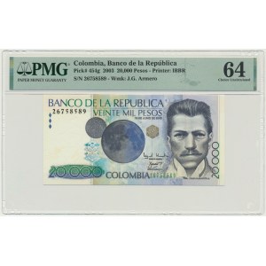 Colombia, 20.000 Pesos 2003 - PMG 64