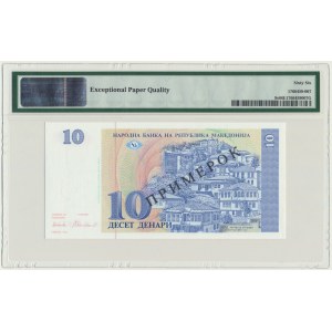 Macedonia, 10 Denari 1993 - SPECIMEN - PMG 66 EPQ