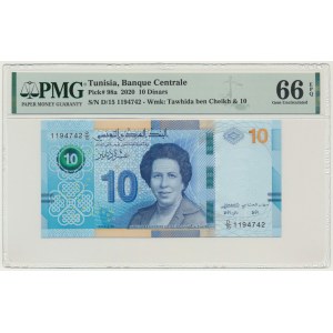Tunisia, 10 Dinars 2020 - PMG 66 EPQ
