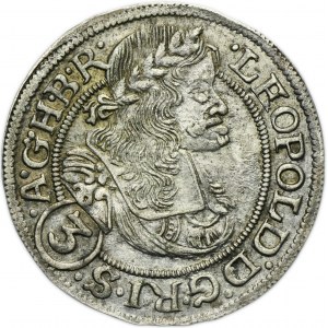 Silesia, Habsburg rule, Leopold I, 3 Kreuzer Breslau 1670 SHS