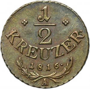 Austria, Franz I, 1/2 Kreuzer Wien 1816