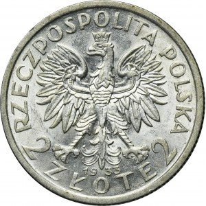 Głowa Kobiety, 2 złote 1933