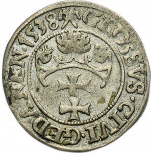 Sigismund I the Old, Groschen Danzig 1538 - PRVS