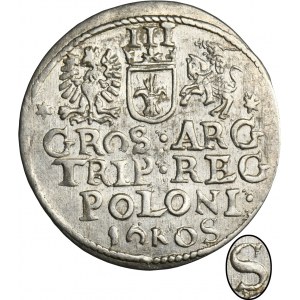 Sigismund III Vasa, 3 Groschen Krakau 1605 - VERY RARE, letter S instead of 5 in date