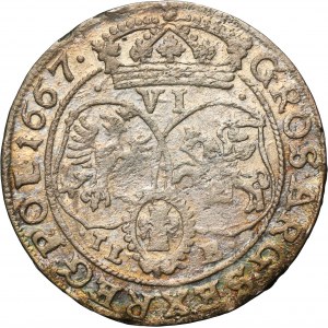 John II Casimir, 6 Groschen Bromberg 1667 TLB