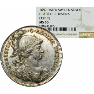 Sweden, Christina, Posthumous medal 1689 - VERY RARE