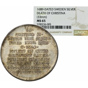 Sweden, Christina, Posthumous medal 1689 - VERY RARE