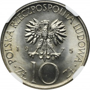 10 złotych 1975 Adam Mickiewicz - NGC MS66