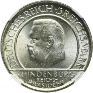 Germany, Weimar Republic, 3 Mark Munchen 1929 D - Weimar Oath - NGC MS64
