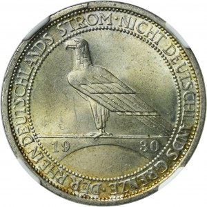 Germany, Weimar Republic, 3 Mark Munich 1930 D - Liberation of Rhineland - NGC MS64