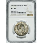 Austria, Franz Joseph I, 1 Florin Wien 1878 - NGC MS65