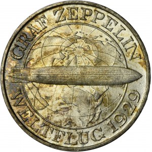 Germany, Weimar Republic, 3 Mark Berlin 1930 A - Graf Zeppelin
