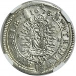 Hungary, Leopold I, 15 Kreuzer Kremnitz 1678 KB - RARE - NGC MS63