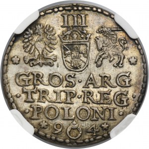 Sigismund III Vasa, 3 Groschen Marienburg 1594 - NGC AU DETAILS