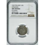 Sigismund II August, 1/2 Groschen Vilnius 1557 - LI/LITVA - NGC UNC DETAILS