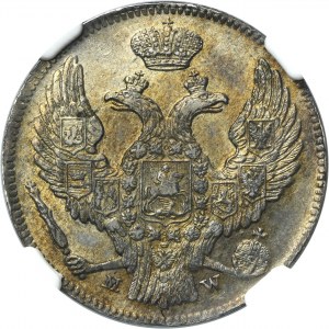30 kopeck = 2 zloty Warsaw 1839 MW - NGC AU55