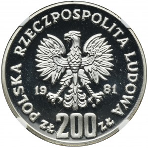 PRÓBA, 200 złotych 1981 Władysław I Herman - NGC PF68 ULTRA CAMEO